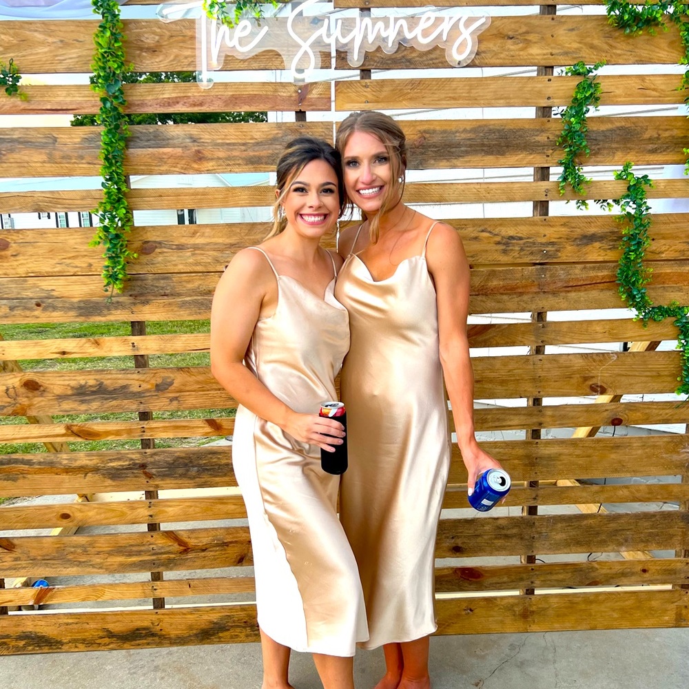 Satin gold dress